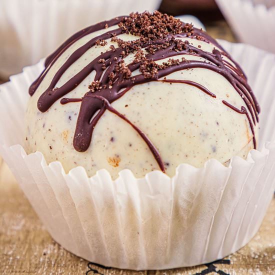 Cookies & Cream Hot Chocolate Bombs - Recipe photo by dishnthekitchen