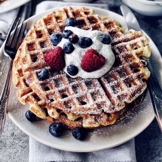 Buttermilk Waffles + Bl Sesame Whip - Recipe photo by thesubversivetable