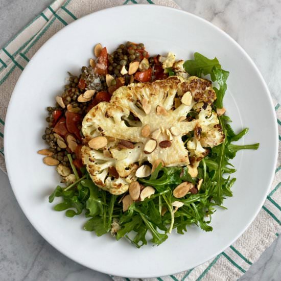 Warm Lentil & Cauliflower Salad - Recipe photo by thebrookcook.wordpress.com