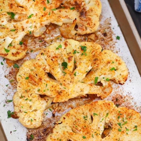 Cauliflower Steaks - Recipe photo by peasandpeonies
