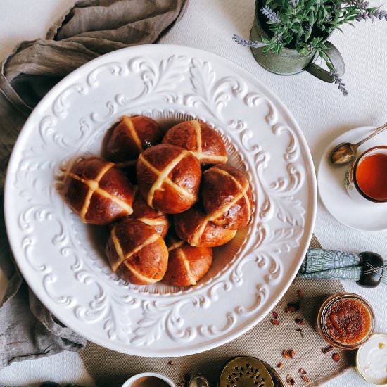 Soft and fragrant hot cross buns - Recipe photo by myfoodmemoirs