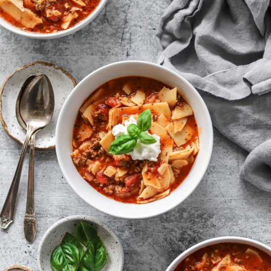 LASAGNA SOUP made GLUTEN FREE - Recipe photo by LittleChefWithin