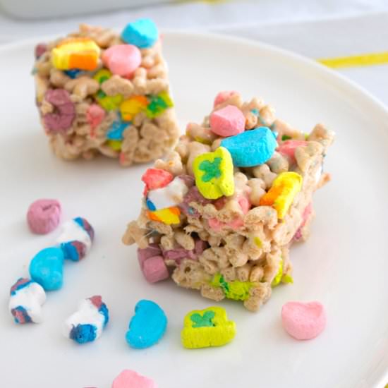 Lucky Charm Cereal Bars - Recipe photo by laughingspatula.com