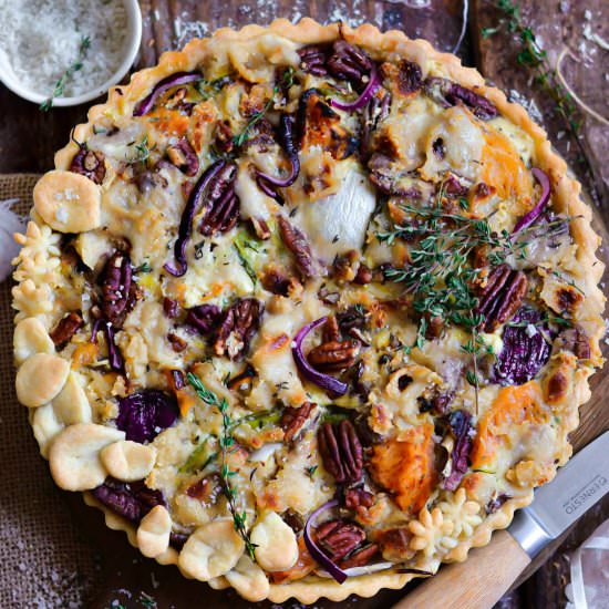 Vegan Sweet Potatoes, Onion Tart - Recipe photo by BarbaraFrenchVegan