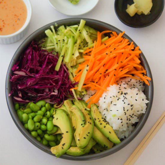 Vegan Sushi Bowl - Recipe photo by Earthlysuperfood