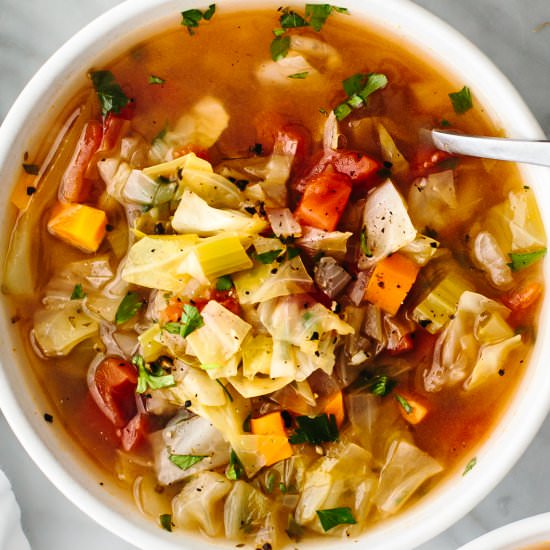 Best Cabbage Soup - Recipe photo by Downshiftology