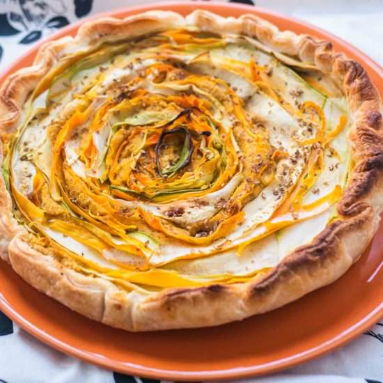 Chickpea & dried tomato savory pie - Recipe photo by freedomveg