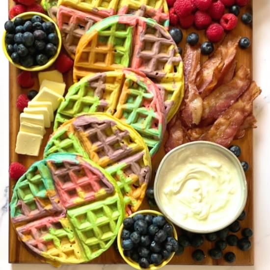 Rainbow Waffle Charcuterie Board - Recipe photo by tastyoven