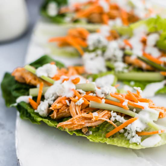 Buffalo Chicken Lettuce Wraps - Recipe photo by megseverydayindulgence