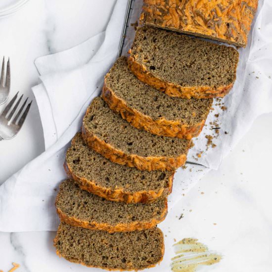 Cheesy Pesto Tahini Bread - Recipe photo by Donut Worry Be Healthy