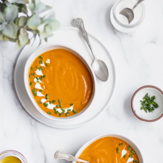 Carrot Ginger Soup - Recipe photo by Donut Worry Be Healthy