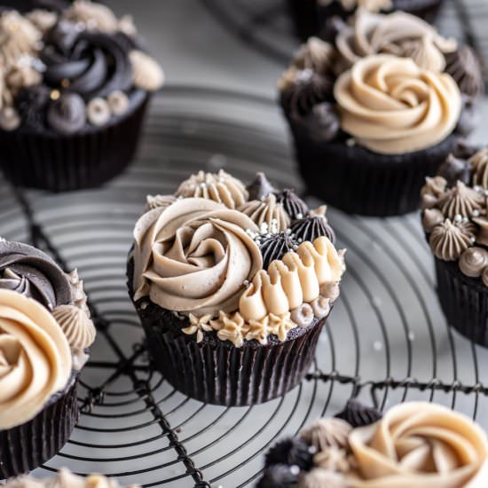 stuffed chocolate guinness cupcakes - Recipe photo by withspice