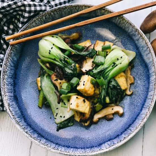 Miso Tofu and Bok Choy Stir Fry - Recipe photo by asiancaucasian