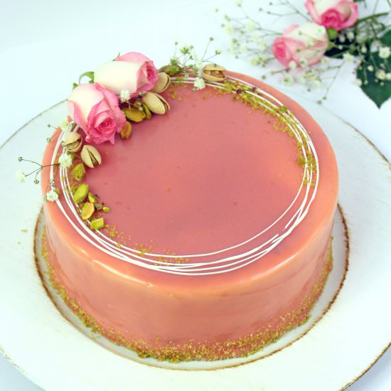 Pistachio Rose Cake - Recipe photo by GretchensBakery
