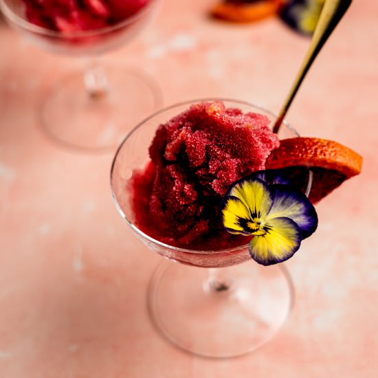 Boozy Blood Orange Sorbet - Recipe photo by leisurefanclub