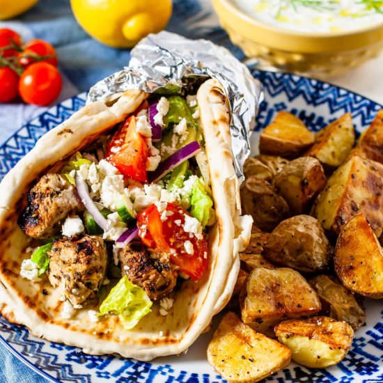 Greek Chicken Souvlaki - Recipe photo by Dishes with Dad