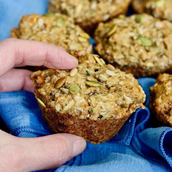 Vegan Morning Glory Muffins - Recipe photo by Cheeky Chickpea