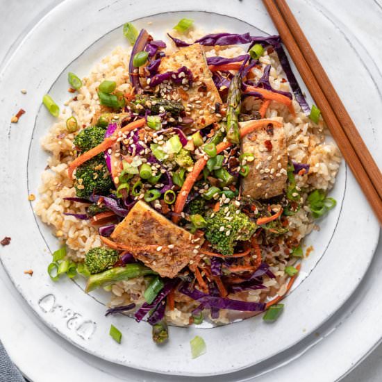 Honey and Ginger Tofu Stir Fry - Recipe photo by glowinglywell