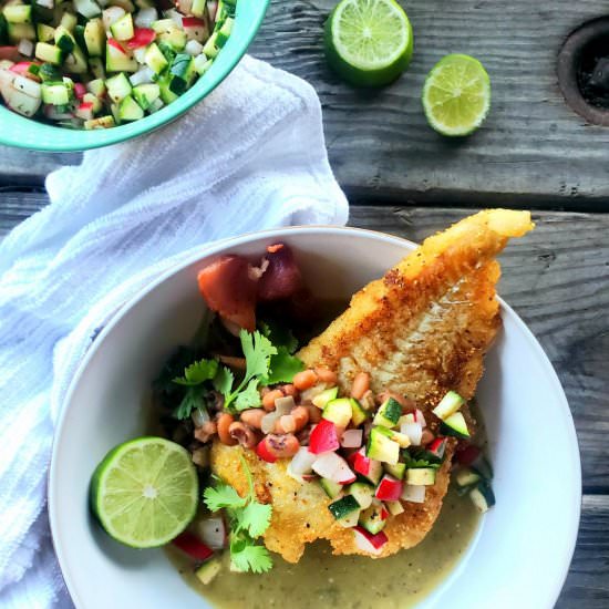 Pan Seared Cod in Tomatillo Broth - Recipe photo by outwestfoodandlifestyle