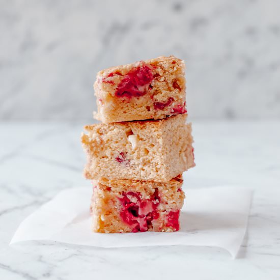White Chocolate & Raspberry Blondie - Recipe photo by Thermomix Diva