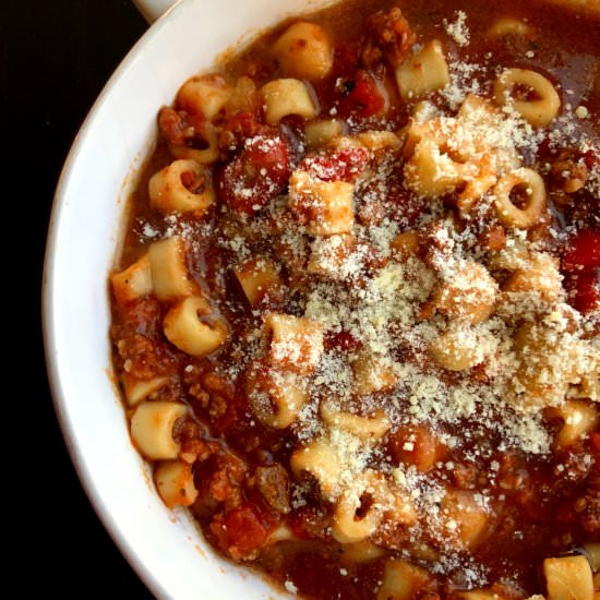Slow Cooker Pasta E Fagioli - Recipe photo by The Lazy Slow Cooker