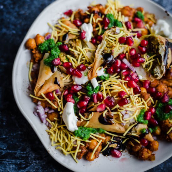 Samosa Chaat - Recipe photo by tiffinandteaofficial