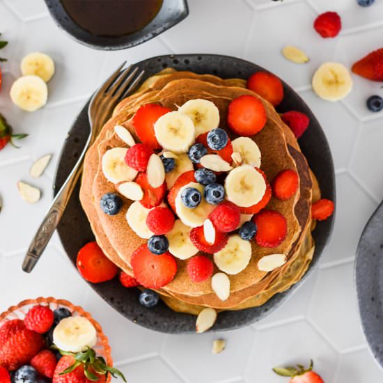 Paleo Banana Flour Pancakes - Recipe photo by FoodborneWellness