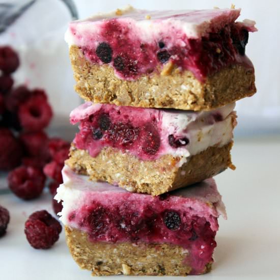 Paleo Berry Dessert Bars - Recipe photo by savorytosweetfood