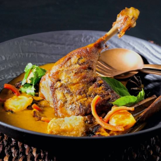 Massaman Curry with Confit Duck Leg - Recipe photo by delectabilia