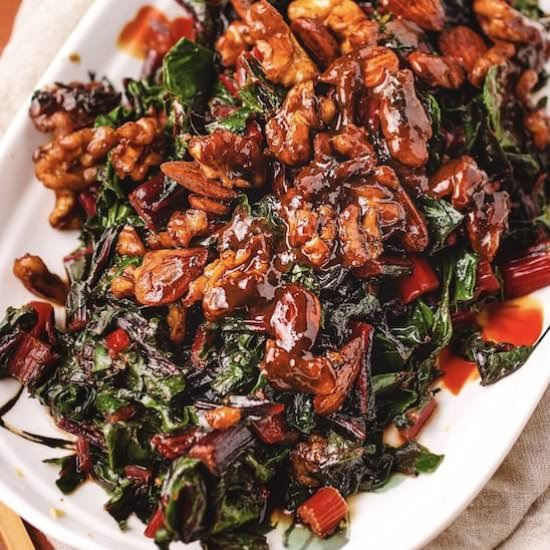 Sauteed Swiss Chard Chickpea Miso B - Recipe photo by IHeartUmami