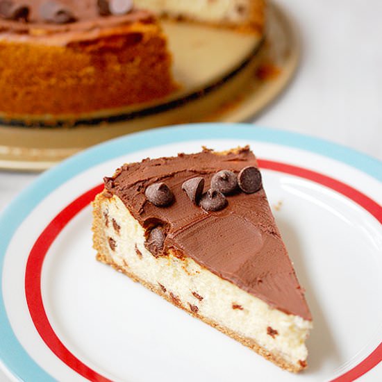 Classic chocolate chip cheesecake - Recipe photo by evabakes
