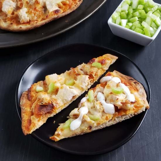 Buffalo Chicken Flatbread Pizza - Recipe photo by RaspberriesAndKohlrabi