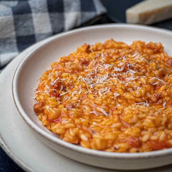 Risotto All’Amatriciana - Recipe photo by skinnyspatula