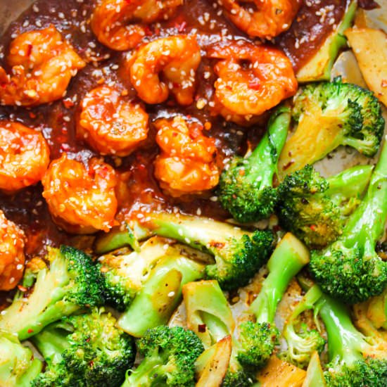 Skinny Firecracker Shrimp with Broc - Recipe photo by Simshomekitchen