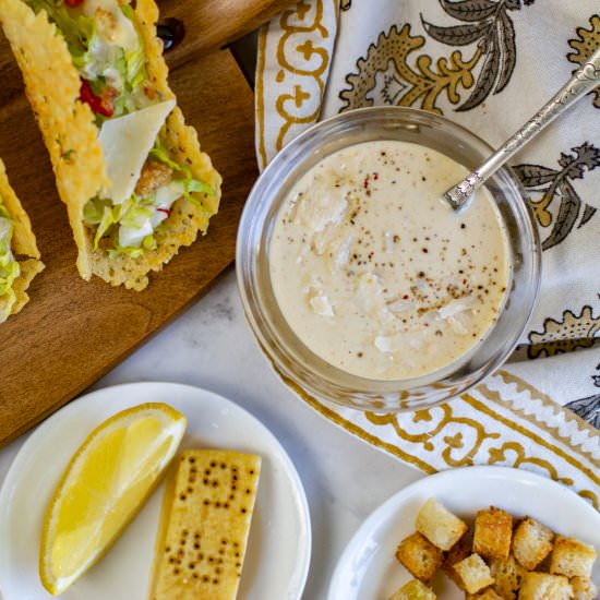quick caesar dressing - Recipe photo by a zest for life