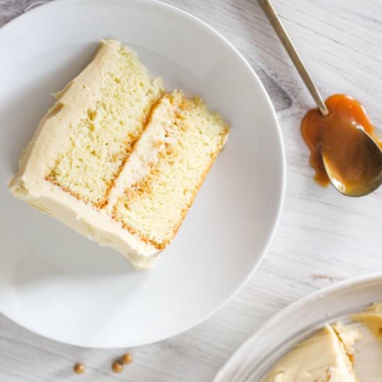 Caramel Cake - Recipe photo by DoughEyedBlog