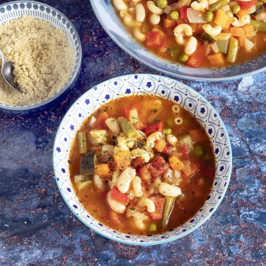 Vegetable minestrone soup - Recipe photo by Mandy Sneaky Veg