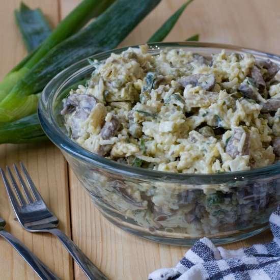 Mushroom and artichoke salad - Recipe photo by mecooks.com