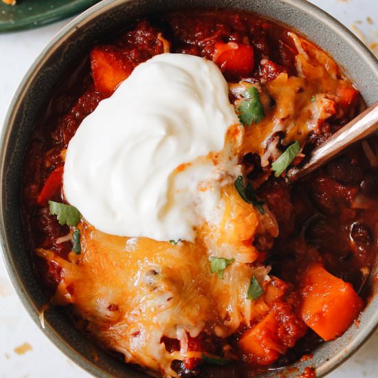 Sweet Potato Black Bean Chili - Recipe photo by thefigjar