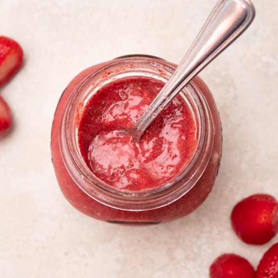 No-Cook Strawberry Chia Jam - Recipe photo by Diabetic Vegan
