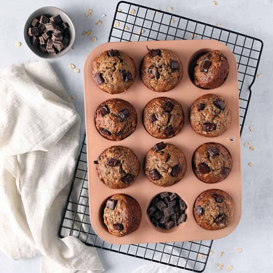 Vegan Chocolate Chip Banana Muffins - Recipe photo by paperandheart
