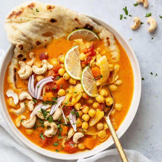 Chickpea and Tomato Coconut Curry - Recipe photo by vibrantplate