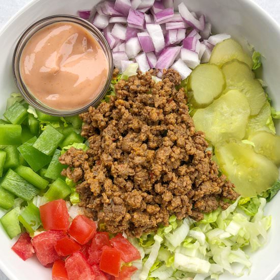 Loaded Burger Bowls (Dairy Free) - Recipe photo by theurbenlife