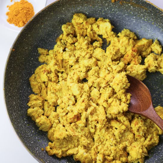 The Best Vegan Tofu Scramble - Recipe photo by aVegTasteFromAtoZ