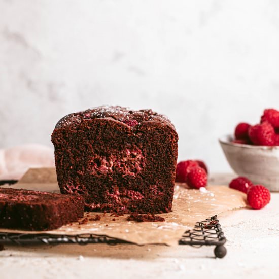 Gluten Free Raspberry Choc Loaf - Recipe photo by Our Nourishing Table
