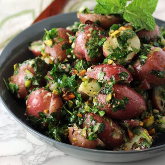 Potatoes with mustard oil-salsa - Recipe photo by Food Gal