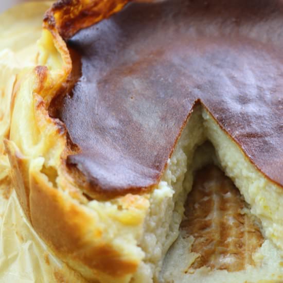 Vegan Burnt Basque Cheesecake - Recipe photo by aVegTasteFromAtoZ
