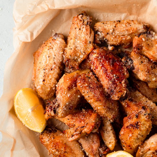 Parmesan Lemon Pepper Wings - Recipe photo by eatlovenamaste