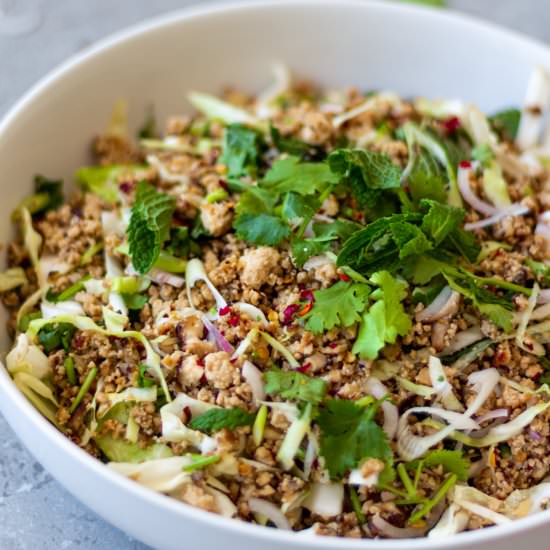Authentic Vegan Thai Larb Salad - Recipe photo by maddysavenue