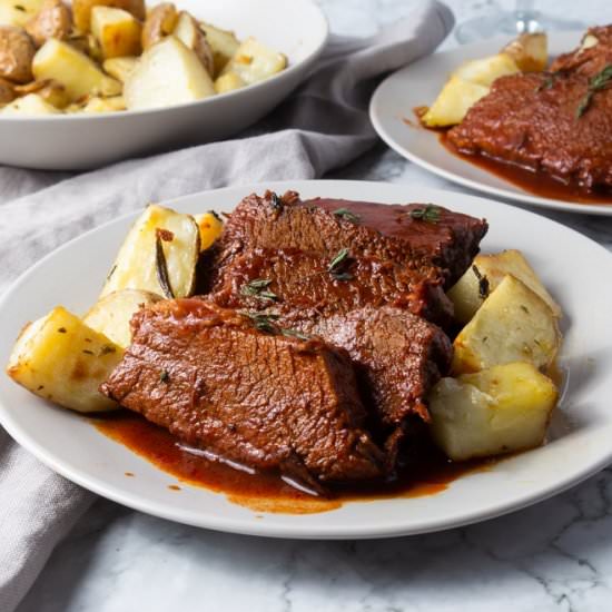 red wine braised beef brisket - Recipe photo by cooking.with.carbs
